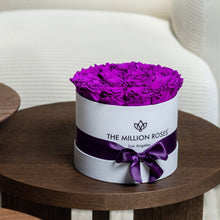 Load image into Gallery viewer, Classic White Box | Bright Purple Roses