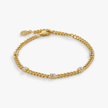 Load image into Gallery viewer, April Birthstone Clear Crystal Curb Chain Bracelet
