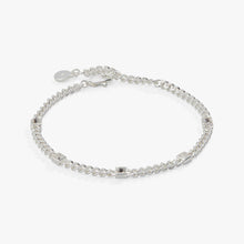 Load image into Gallery viewer, April Birthstone Clear Crystal Curb Chain Bracelet