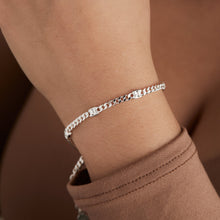 Load image into Gallery viewer, April Birthstone Clear Crystal Curb Chain Bracelet
