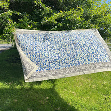 Load image into Gallery viewer, Wild Indigo Bloom – Hand Block Print Cotton Scarf, Oversized Boho Wrap &amp; Lightweight Sarong