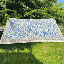 Load image into Gallery viewer, Wild Indigo Bloom – Hand Block Print Cotton Scarf, Oversized Boho Wrap &amp; Lightweight Sarong