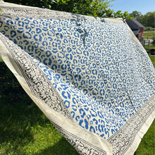 Load image into Gallery viewer, Wild Indigo Bloom – Hand Block Print Cotton Scarf, Oversized Boho Wrap &amp; Lightweight Sarong