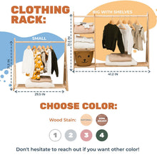 Load image into Gallery viewer, Wooden children's clothing rack
