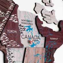 Load image into Gallery viewer, 3D Wooden World Map Cappuccino