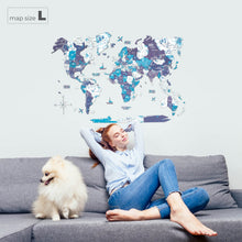 Load image into Gallery viewer, 3D Wooden World Map Ocean
