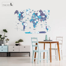 Load image into Gallery viewer, 3D Wooden World Map Ocean