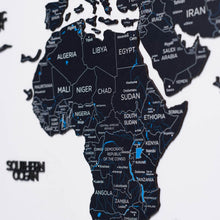 Load image into Gallery viewer, 2D Wooden World Map Midnight