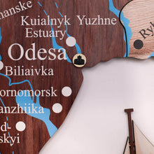 Load image into Gallery viewer, Wooden Map of Ukraine Cappuccino