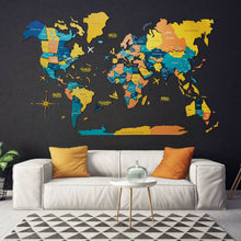Load image into Gallery viewer, 3D Wooden World Map Indie
