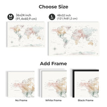 Load image into Gallery viewer, World Map on Canvas - Colorful