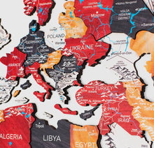 Load image into Gallery viewer, 3D Wooden World Map Onyx