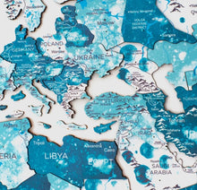 Load image into Gallery viewer, 3D Wooden World Map Aurora