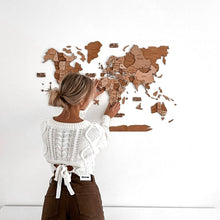 Load image into Gallery viewer, 3D Wooden World Map Oak (for US only)