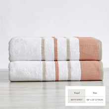 Load image into Gallery viewer, Decorative Cotton Stripe Bath Towel Set - Noelle Collection