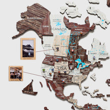 Load image into Gallery viewer, 3D Wooden World Map Cappuccino (for US only)