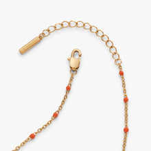 Load image into Gallery viewer, Coral Enameled Chain Coin Station Anklet