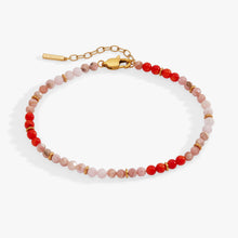 Load image into Gallery viewer, Coral Ombre Semi-Precious Beaded Anklet