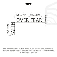 Load image into Gallery viewer, Wooden Corner Quote – Faith Over Fear