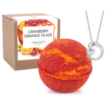 Load image into Gallery viewer, Cranberry Orange Glaze 10oz Mystery Jewelry Bath Bomb
