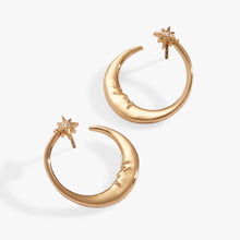Load image into Gallery viewer, Crescent Moon Hoop Earrings