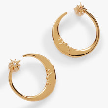 Load image into Gallery viewer, Crescent Moon Hoop Earrings