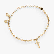 Load image into Gallery viewer, Cross Ball Chain Bracelet