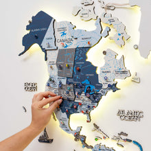 Load image into Gallery viewer, 3D LED / LUMINOUS Wooden World Map 3.0 Cruise