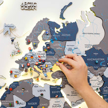 Load image into Gallery viewer, 3D LED / LUMINOUS Wooden World Map 3.0 Cruise