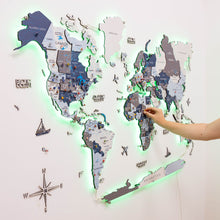 Load image into Gallery viewer, 3D LED / LUMINOUS Wooden World Map 3.0 Cruise