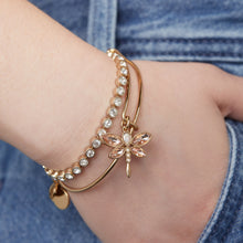 Load image into Gallery viewer, Crystal Dragonfly Bangle
