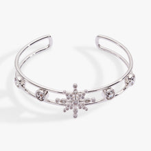 Load image into Gallery viewer, Crystal Snowflake Cuff Bracelet