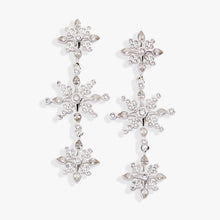 Load image into Gallery viewer, Crystal Snowflake Linear Earrings