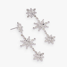 Load image into Gallery viewer, Crystal Snowflake Linear Earrings