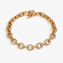 Load image into Gallery viewer, Delicate Oval Link Crystal Chain Toggle Bracelet