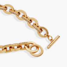Load image into Gallery viewer, Delicate Oval Link Crystal Chain Toggle Bracelet