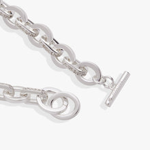 Load image into Gallery viewer, Delicate Oval Link Crystal Chain Toggle Bracelet