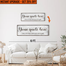 Load image into Gallery viewer, Upgrade Your 12x36 Inches 'Custom Quote' (Style 1) Canvas Measuring To 16x48 Inches