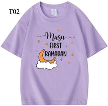 Load image into Gallery viewer, Customized Cotton Parent-Child T-Shirts – Ramadan &amp; Keffiyeh Design for Kids and Adults (MTC001)