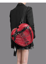 Load image into Gallery viewer, Gothic Bow Backpack with Chain Strap – PU Leather Dark Style Women's Bag