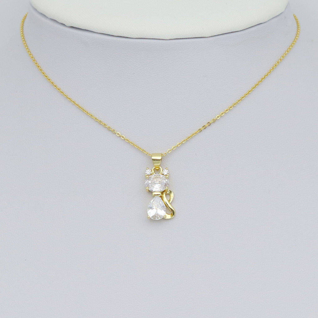 Crystal Cute Cat  Charm Pendant, Sku#LK1015