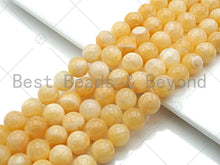Load image into Gallery viewer, Quality Genuine Yellow Jade Round Smooth Beads, 6mm/8mm/10mm/12mm Natural Yellow Jade Beads, 15.5'' Full Strand, Sku#U1166