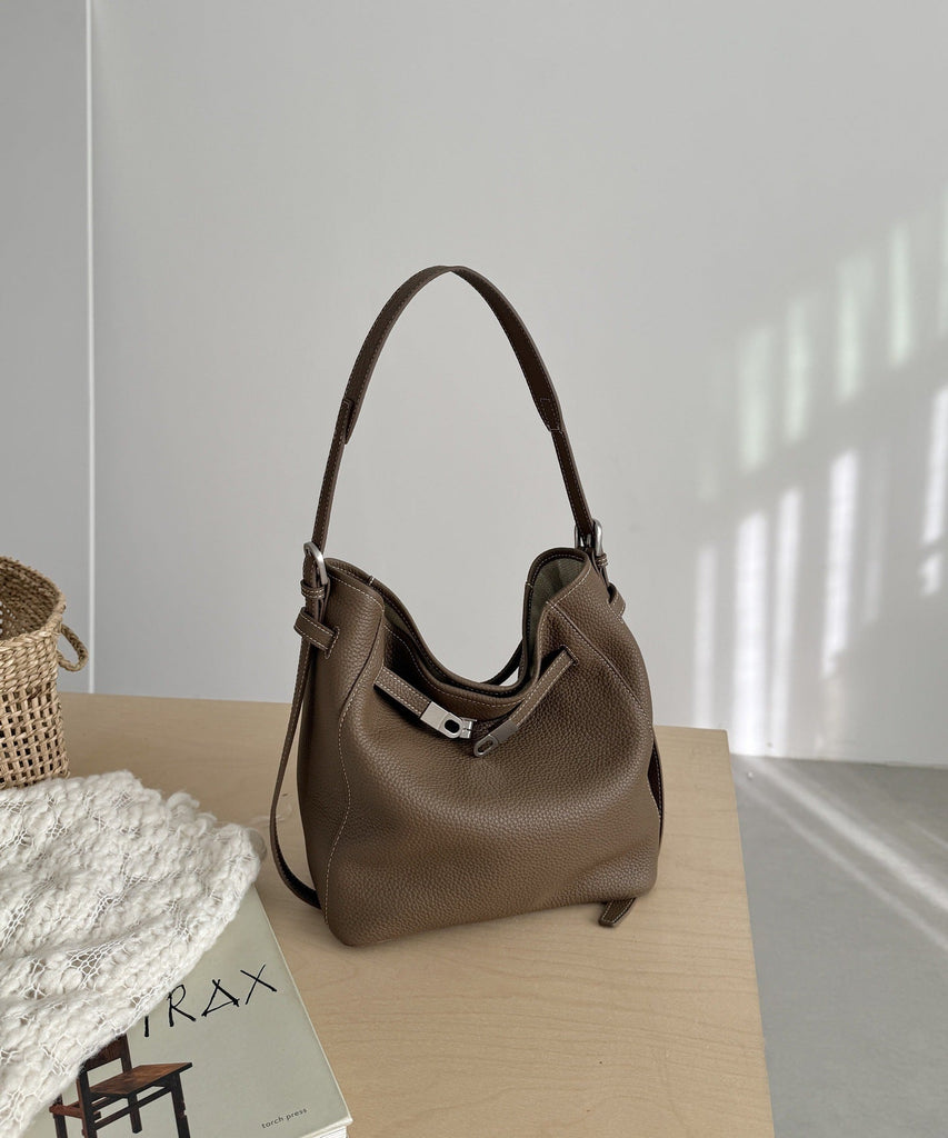 Women's Full-Grain Cowhide Crossbody Shoulder Bag | High-Capacity Urban Minimalist