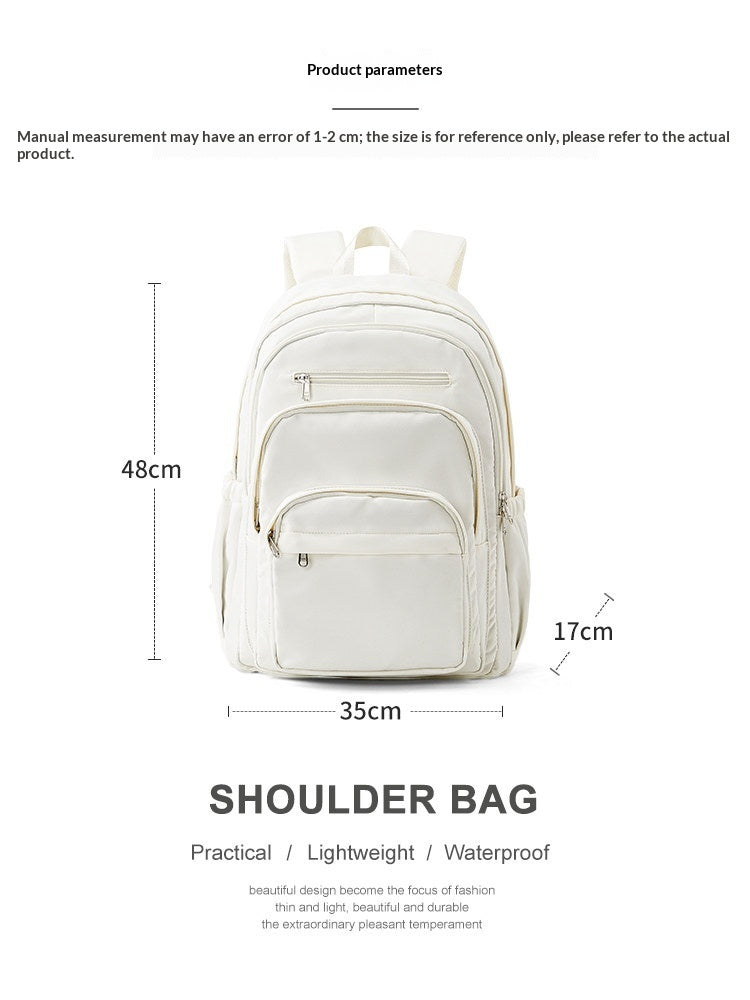 High-Capacity Nylon Commuter & Travel Backpack – Lightweight Zipper Daypack for Women & Men
