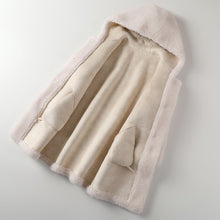 Load image into Gallery viewer, Women's Hooded Lambswool Warm Coat