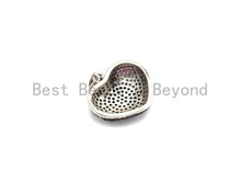 Load image into Gallery viewer, CZ Micro Pave Multi color Puffy Heart with Evil Eye Pendant, Heart Cubic Zirconia Pendant, Evil Eye Charm, 18x22mm,sku#F692