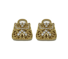 Load image into Gallery viewer, Gold CZ Hollow Out Fashion Bag Charm, Sku#LK673