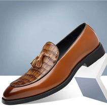 Load image into Gallery viewer, Men's Pointed-Toe Slip-On Dress Shoes | British Business-Casual PU Leather Loafers