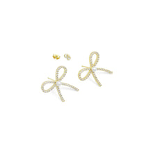 Load image into Gallery viewer, White Pearl Gold Bowknot Star Fish Stud Earring,Sku#LD747
