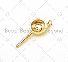 Load image into Gallery viewer, Enamel Colorful Lollipop Shape Pendant,18K Gold Filled CZ Micro Pave Lollipop Charm,Enamel Pendant,Enamel Jewelry,13x30mm,sku#L588